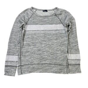 Gap Raglan Sleeve Striped Sweatshirt Women's Size M Gray Crew Neck